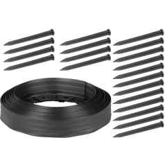   Strend Pro Garden gyepszegély, rugalmas, fekete, L-10 m, 6 cm