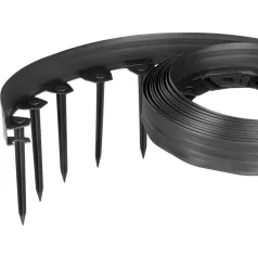   Strend Pro Garden gyepszegély, rugalmas, fekete, L-10 m, 6 cm