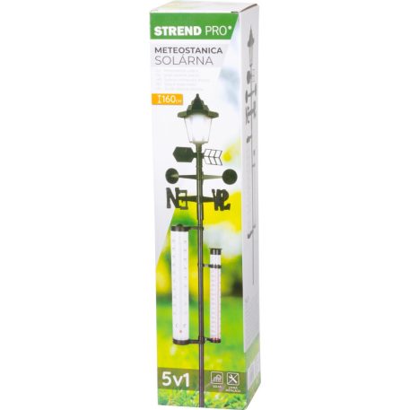 Időjárás Állomás Sws29, Solar, 158 cm, Esőmérő, Hőmérő, Napelemes Lámpa