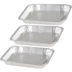 MagicHome alumínium grilltálca, 32,7x26,9x4 cm, 3 db