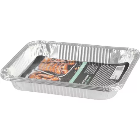 MagicHome alumínium grilltálca, 32,7x26,9x4 cm, 3 db