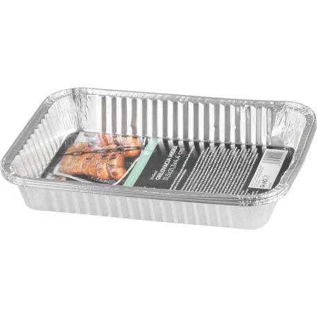 MagicHome alumínium grilltálca, 31,5x21,3x4,4 cm, 3 db