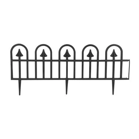 Mini díszkerítés, Gardens F709, 78 x 34 cm, műanyag, fekete, 4 db