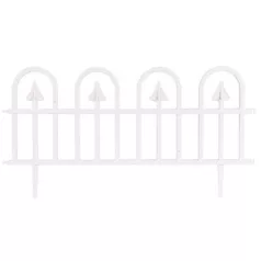   Mini díszkerítés Gardens F709, 61 x 32 cm, műanyag, fehér, 4 db