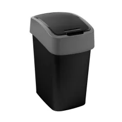 Curver® PACIFIC FLIP BIN szemetes, 9L, fekete/szürke