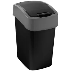   Curver® PACIFIC FLIP BIN 9 l, 18,9 x 35 x 23,5 cm, fekete/szürke szemetes kuka