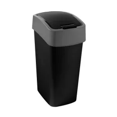   Curver® PACIFIC FLIP BIN 25 l, 26 x 47 x 34 cm, fekete/szürke szemetes kuka