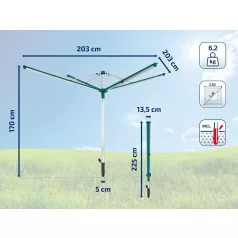 LEIFHEIT Szárító 82007 Linomatic 500 Deluxe Cover, kinti
