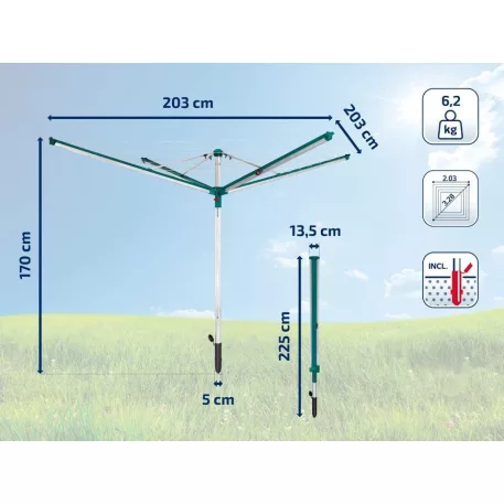 LEIFHEIT Szárító 82007 Linomatic 500 Deluxe Cover, kinti