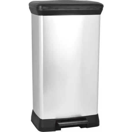 Curver® PEDAL BIN szemetes, 50L, 29x39x73 cm, fekete/ezüst