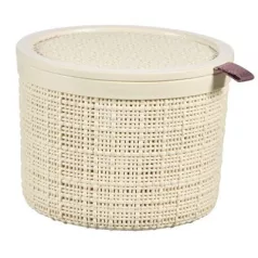 Kosár fedővel Curver® JUTE ROUND, 2L, bézs, 17x13 cm