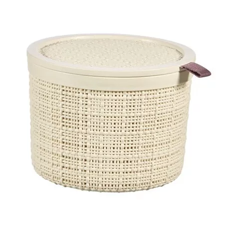 Kosár fedővel Curver® JUTE ROUND, 2L, bézs, 17x13 cm