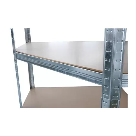 Sarokpolc Racks RAT80, fém, MDF, 5 polcos, 180x90x40 cm, max. 150 kg/polc