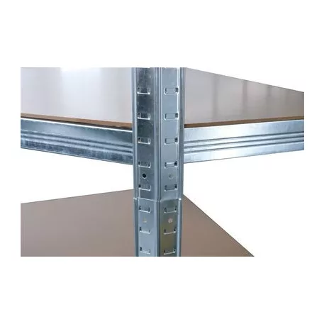 Sarokpolc Racks RAT80, fém, MDF, 5 polcos, 180x90x40 cm, max. 150 kg/polc