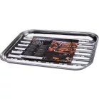 Tál MagicHome, grillezéshez, téglalap alakú, perforált, rozsdamentes acél tálca, 24,3x34,3x2,4 cm