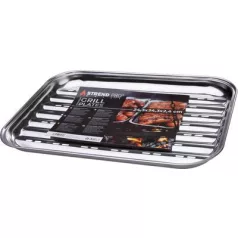   Tál MagicHome, grillezéshez, téglalap alakú, perforált, rozsdamentes acél tálca, 24,3x34,3x2,4 cm