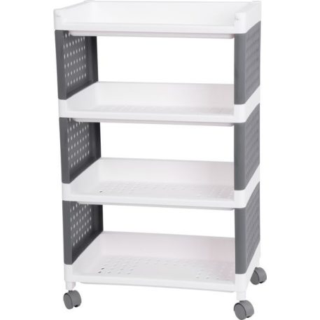 Polc MagicHome Rolly, műanyag, 4 polcos, 49x29x75,5 cm, kerekeken