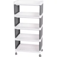   Polc MagicHome Rolly, műanyag, 5 polcos, 49x29x97 cm, kerekeken