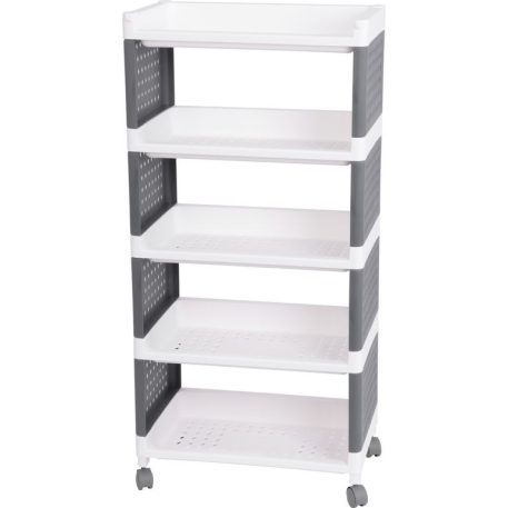 Polc MagicHome Rolly, műanyag, 5 polcos, 49x29x97 cm, kerekeken