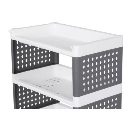 Polc MagicHome Rolly, műanyag, 5 polcos, 49x29x97 cm, kerekeken