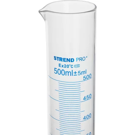 Henger Strend Pro, 500 ml, mérőhenger, üveg