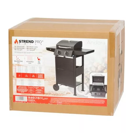 Grill Strend Pro Andora, BBQ, gáz, 2 égő