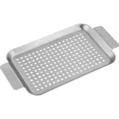   Strend Pro Lyukacsos grilltálca, rozsdamentes acél, 34x18,5x2 cm