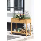 Strend Pro Garden virágágyás, 89x33x76 cm, alsó polccal, fa, magasított, lábakkal