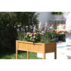 Strend Pro Garden virágágyás, 89x33x76 cm, alsó polccal, fa, magasított, lábakkal