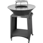 Grill Strend Pro Fiesta, fekete, acél, 75 cm átmérőjű, tűztérrel
