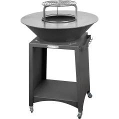   Grill Strend Pro Fiesta, fekete, acél, 75 cm átmérőjű, tűztérrel