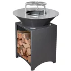 Grill Strend Pro Fiesta, fekete, acél, 75 cm átmérőjű, tűztérrel