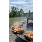 Grill Strend Pro Fiesta, fekete, acél, 75 cm átmérőjű, tűztérrel