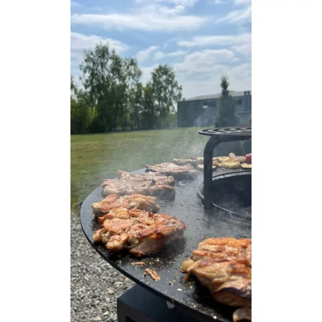 Grill Strend Pro Fiesta, fekete, acél, 75 cm átmérőjű, tűztérrel