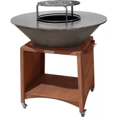   Strend Pro Grill Fiesta, rozsdabarna bevonatú, acél, 100 cm átmérőjű, tűztérrel