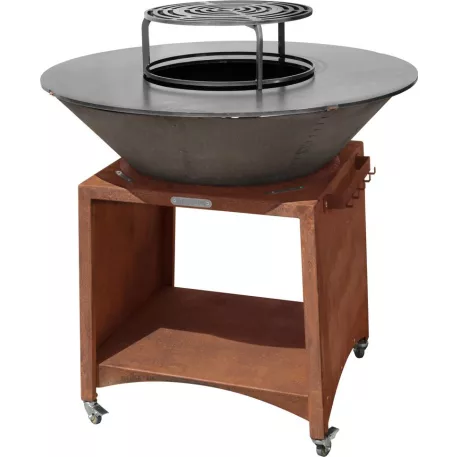 Strend Pro Grill Fiesta, rozsdabarna bevonatú, acél, 100 cm átmérőjű, tűztérrel