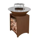 Strend Pro Grill Fiesta, rozsdabarna bevonatú, acél, 100 cm átmérőjű, tűztérrel