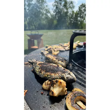 Strend Pro Grill Fiesta, rozsdabarna bevonatú, acél, 100 cm átmérőjű, tűztérrel