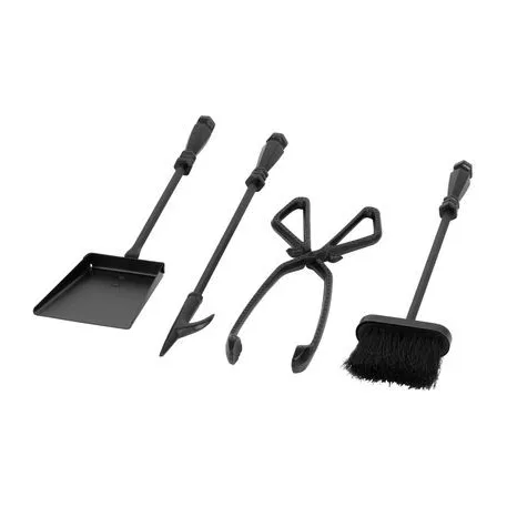 Kandaló Szett, 4 darabos, Fekete, 60 cm