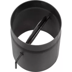   Kályhacső Hs K0250/130/1,5 mm, Csappantyúval, Rövid Rúddal