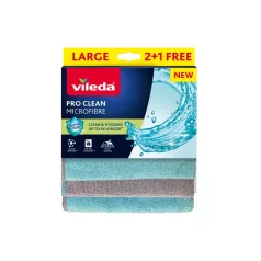 Vileda Pro Clean mikroszálas kendő, 2+1 db-os csomag