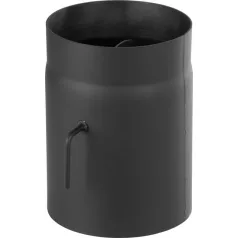   Kályhacső Hs K0250/150/1,5 mm, Csappantyúval, Rövid Rúddal