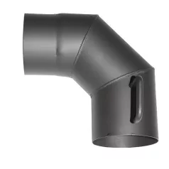 Füstcső Könyök Hs.K 90/120/1,5 mm, Csappantyúval