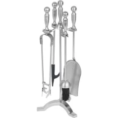   Kandalló Tisztító Készlet, Homefire Ft53S, 4 Részes, Nikkeles, 53 cm