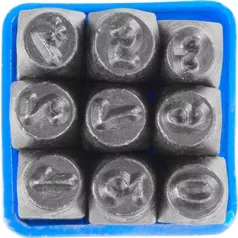 Számbeütő 9 db 6 mm (Számok 1 - 9)
