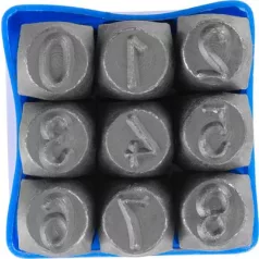 Számbeütő 9 db 12 mm (Számok 1 - 9)