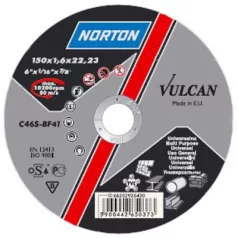 NORTON Vulcan A vágókorong 125x6, 4x22 A30S-BF41, Acél-Inox
