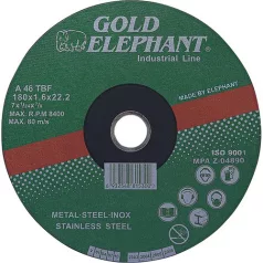   Vágókorong Gold Elephant 41Aa 125x1,6x22,2 mm, Acél, Inox, A46Tbf