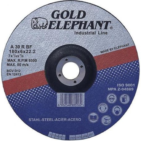 Vágókorong Gold Elephant Blue 41A 125x2,5x22,2 mm, Acél, A30Tbf