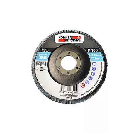 KONER 260 csiszolókorong 115x22 mm, A080, cirkónium, fogazott, rozsdamentes acél